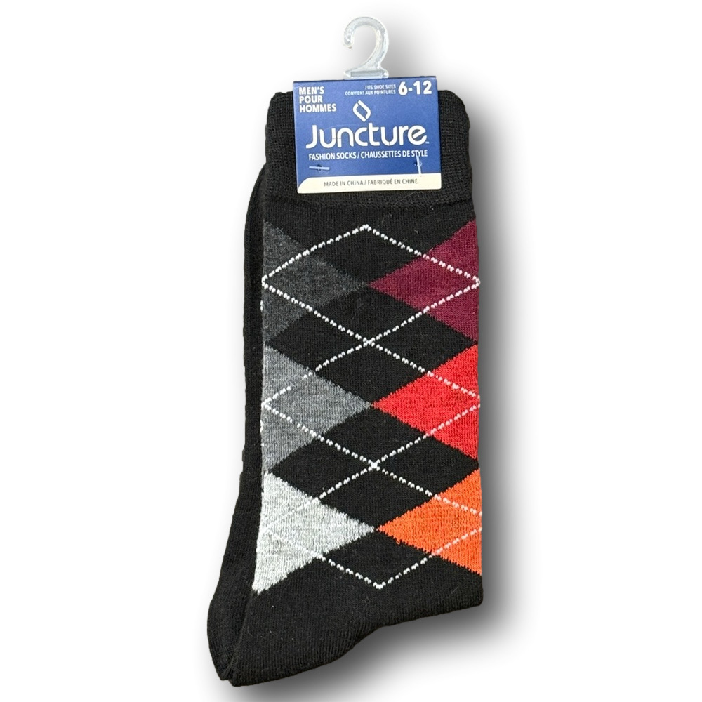 3/$18 Argyle Funny Novelty Crew Socks - NWT